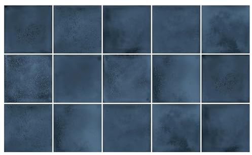 Ulticool - Autocollants Imperméables pour Carreaux en Jean Céramique Bleu - 15 x 15 cm - 15 Pièces en Film - pour Mur Salle de Bain et Cuisine