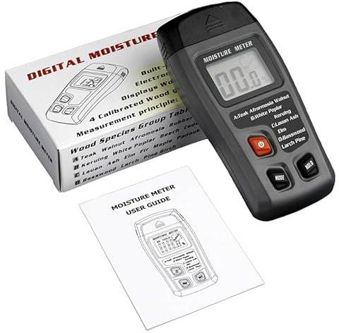 QUMOX humidimètre numérique pour bois de chauffage, petit détecteur d'humidité portatif pour bois de chauffage, détecteur d'humidité pour bois de corde, meubles, sol, mesure de l'humidité du bois.
