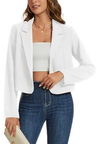 MINTLIMIT Cropped Blazers for Women Business Casual Long Sleeve Open Front Jackets Blazer Work Office Short Blazer