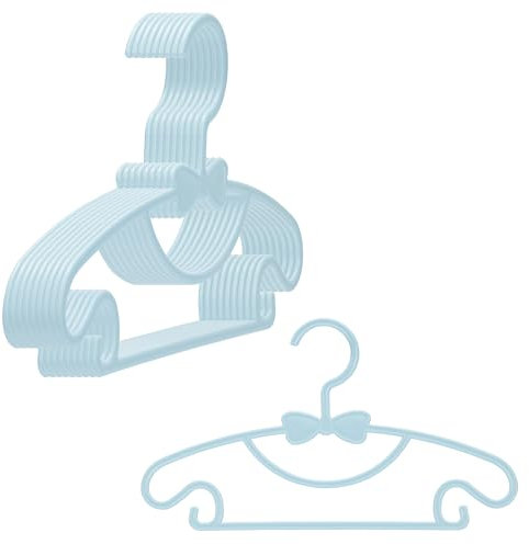 Grucce Bambini - Antiscivolo - Confezione da 10 Pezzi - Appendini Salvaspazio per Armadio - Adatto ai Vestiti per Bambini - Blu