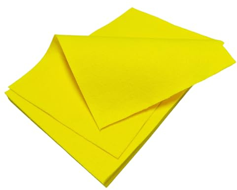 Jtnohx gula filtark, mjukt färgfiltyg för hantverk, 12 st 1 mm tjockt 20x30 cm för hantverk, DIY och sömnadsprojekt