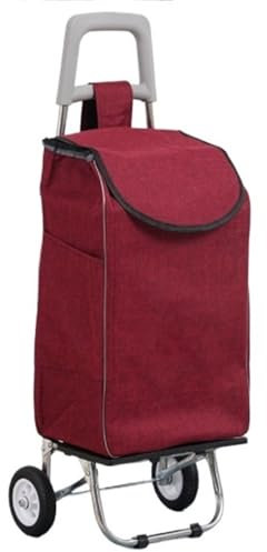 AMULONG Chariot de Course Chariot De Courses Pliable avec Sac De Courses Amovible for Les Voyages Et Les Courses Chariot Marché(Rot)