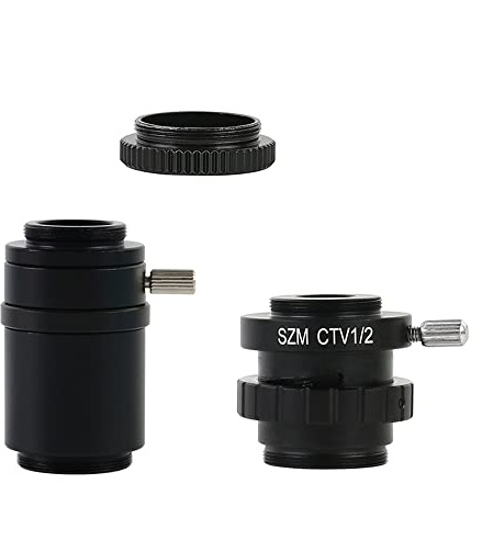 Microscope Accessories Kit SZM CTV 1/2 1/3 1X 0.3X 0.5X Adapter C mount Lens + C CS Simul Focal Ring Trinocular Stereo Microscope H_DMI VGA USB Video Camera Microscope Slides(1X and SZMCTV 1-2)