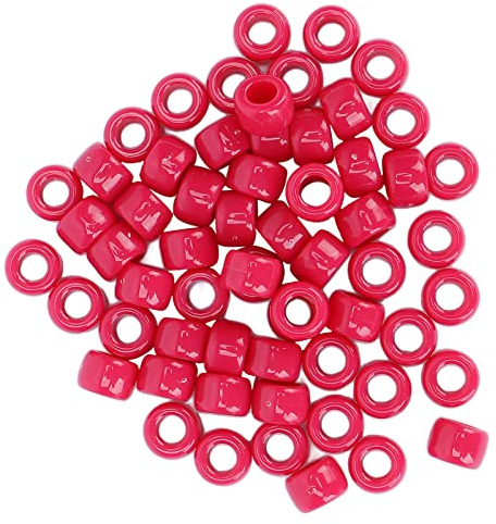 100 pezzi di plastica 100 pezzi di plastica per la produzione di braccialetti per la produzione di semi di perline per perline per barba (Rosa rosso 1)