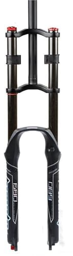 LQVAIPT Horquilla para bicicleta de montaña de descenso de 26, 27.5 y 29 pulgadas, tubo recto de 130 mm, horquilla de suspensión delantera de aire, QR de 9 mm, doble control de hombro, horquilla de