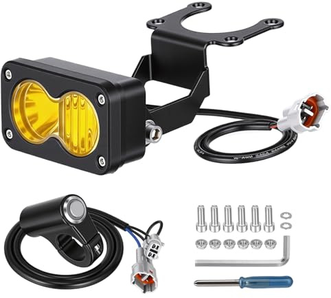WODHMIEY Motorcycle LED Headlight 10W Off-Road Spot Light with Switch & Bracket IP68 Rated Water-Resistant Compatible with Sur-Ron Light Bee X S Segway X260 Talaria Sting MX3 MX4 3 Inch Yellow Light