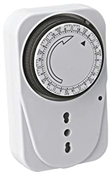 Melchioni Family MKTIW-1, Timer meccanico settimanale, C/SWITCH, Funzione ON/OFF, Indicatore LED, Tempo di impostazione minima 2 ore al giorno per 7 giorni, Carico max. 220-240v, 3500W, Presa 10/16a