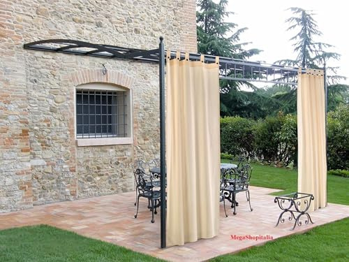 Megashopitalia Cortina para cenador, pérgola para porche confeccionada en algodón con ojales