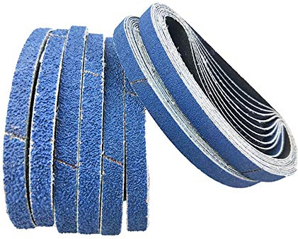 Banda de lijado 13 x 457 mm, 5x60/80/100/120/240/320 arena gruesa, para paño abrasivo de metales pesados ​​Black & Decker Powerfeile-Y, un juego de 30 bandas abrasivas