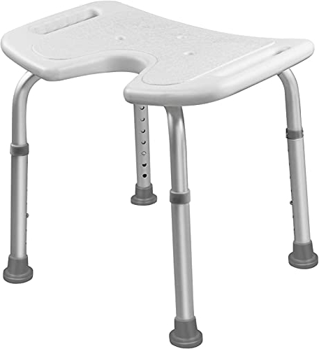 ACXIN 37-51cm höhenverstellbarer Duschhocker, U-förmiger Rutschfester Badewannensitz, Duschhilfsstuhl, Duschstuhl für ältere und Schwangere Frauen