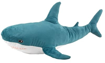 DongAi Cuscino in peluche a forma di squalo gigante, 79,8 cm, super morbido | Simpatico cuscino blu a forma di squalo per l'arredamento della camera dei bambini. Morbido peluche per coccolare e giocare.