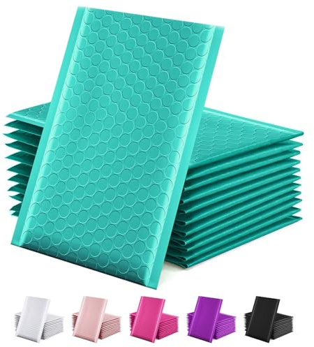 GSSUSA 100 Pack Bubble Mailers 6x10 Inches Teal Bubble Mailer Usable Size 6x9 Bubble Envelopes Small Packaging Mailing Envelope Shipping Bag Bulk Pack Self Seal Package Packing Business Supplies