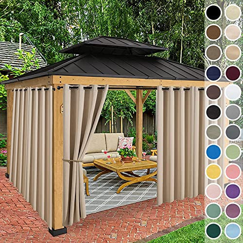 Custom Outdoor Curtain Weatherproof 1 Piece, 24 Colors Personalized Size Outdoor Curtain, Patio Outdoor Curtains Waterproof, Privacy Screen Sun Shade Curtain for Garden Patio Gazebo Balcony