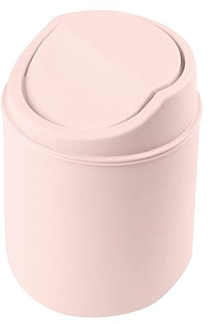 Desk Bin, Mini Table Trash Can with Lid,Removable Mini Bins for Bedrooms with Lid, Pop Up TrashS Bin, Small TrashS Can for Desk Office Bathroom Coffee Bar Tabletop Dresser (Pink)