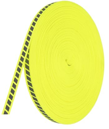 PATIKIL Ruban Réfléchissant, 10mm x 45m Bande Tissu Haute Visibilité Ruban Fluorescent Tressé À Coudre Pour Signalisation Sécurité Pour Sacs Vêtements Imperméables, Jaune (150FT)