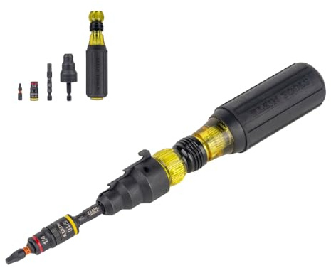 Klein Tools 85191HD Flip Socket Conduit Reamer Driver, 3-in-1 Impact-Rated Tool for 1/2-Inch, 3/4-Inch, 1-Inch Conduit, Integrated Quick-Connect Handle with Magnetic Bit Holder