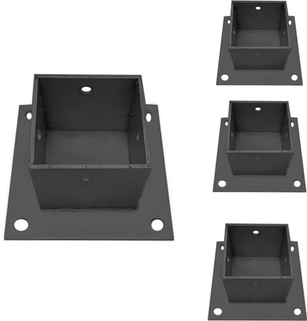 Soportes atornillados de base de poste, soporte de poste resistente para valla, pérgola, buzón y columnas de madera, fácil instalación en hormigón y cubierta