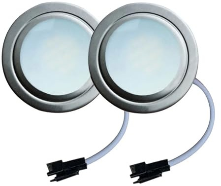 eufeifeiegds Lot de 2 ampoules for hotte cuisinière AC 230 V, trou 50 mm, 1,5 W, avec connecteur mâle EL SM, for cuisine, éclairage d'armoire(White 6000K,SM CONNECTOR_NO)