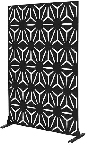 ML-Design Metall Siktvägg Torino 120x180 cm av Stål 3 Paneler Fristående Rumsavdelare Expanderbar Paravent Dekorativ Vädertålig Multifunktionell Sektion Stilren Trädgård Balkong Terrass Uteplats