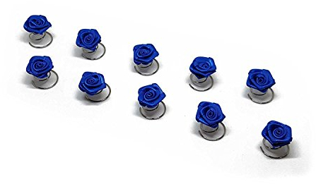 10 x Rosen Curlies - Brauthaarschmuck - Curlie - Haarschmuck | Blau