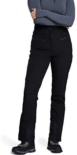 Mountain Warehouse Avalanche Womens High-Waisted Ski Pants - Slim Fit, Stylish Salopettes, Warm Ski Suit, Winter Snow Trousers - Ideal for Snowboarding, Sledges, Skiing Black Women's Size 10