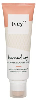 tvey Fußcreme für trockene Füße mit Urea, Zitrone & Grapefruitöl - Pflegende Feuchtigkeitscreme/Fußlotion - Fusspflege für weiche Füße ohne klebrige Hände - Made in Germany 75ml Vegan