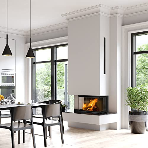 KRATKI NBC 800/2x400 Inserto per caminetto a legna Ingresso aria BImSchV 2 Acciaio conforme Nero Rivestimento Thermotec 10 kW Rendimento termico 83% Uscita scarico fi 200 mm 147x87,6 cm