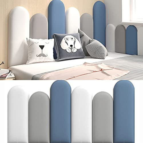 XILYZMO Pannello Imbottito, PU Impermeabile Morbido Adesivi Murali, 3D Autoadesivo Pannelli Murali, Riutilizzabili Camera Dei Bambini Testiere Del Letto (Colore : Silver, Taglia : 55x150cm)