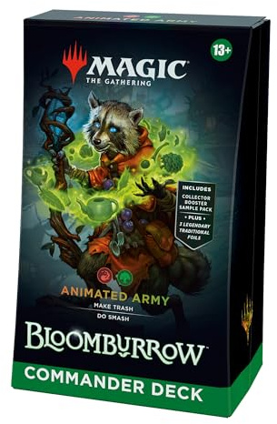 Magic: The Gathering Bloomburrow Commander Deck - Animated Army (100-Card Deck, 2-Card Collector Booster Sample Pack + Accessories) (English Version)