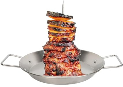 Kuuleyn Parrilla Vertical para Brochetas Parrilla para Barbacoa Multifuncional Desmontable de Acero Inoxidable para reuniones Familiares, para Horno Shawarma Kebabs Platos para (Edelstahl)