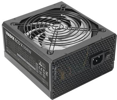 Tacens Radix ECO X 550, PC ATX Netzteil 550W, 6 Jahre Garantie, 87% Effizienz, SMD- und DC-DC-Technologien, Ultra-leiser AI-RPM 140mm FDB-Lüfter, Extra-Lange Flachkabel, Schwarz