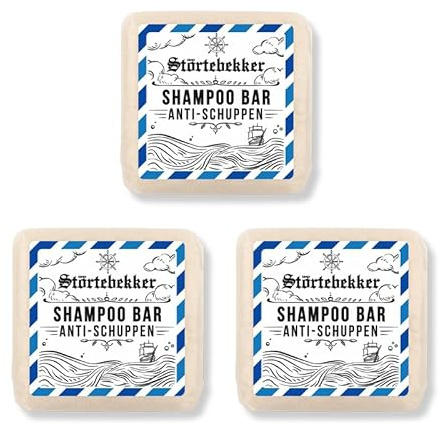NEU: Störtebekker® Premium Festes Anti Schuppen Shampoo (3x) - Festes Shampoo Herren & Damen - 3in1 Duschseife Männer für Haare & Kopfhaut - vegan, handgefertigt (3x100g)