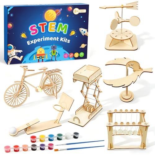 kit elettronico per bambini dagli 8-14 anni, set di esperimenti scientifici STEM, kit di costruzione in legno fai da te puzzle 3D, giocattolo educativo con esperimenti tecnologici regalo per ragazzi