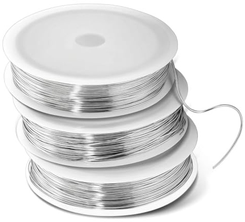 Fil de Fer Souple Loisir Creatif 0.5mm x 40m 3pcs Argent Fil Aluminium Fin Fil Metallique pour Bijoux Tricotin Fer Fil Acier Inoxydable Bijoux Fil Fer Artisanat Modelage Sculpture DIY