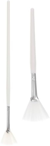 VOSAREA Pincel Mascarilla Facial en Forma de Abanico 2piezas, Aplicador Cómodo para Piel, Cepillo de Nylon y Aluminio para Áreas Pequeñas del Rostro