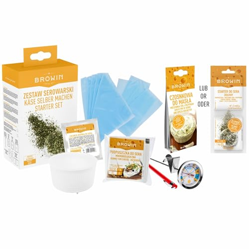 Browin 411000 Cheesemaking Kit - Complete Set for Making Cheese at Home, with Special Seasoning Mixture, for 10 kg Homemade Cheese, also for Begginers, Gift Idea