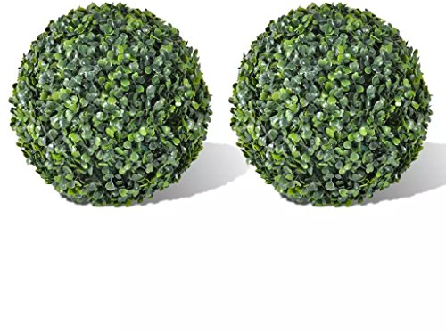 2er-Set Künstliche Buchsbaumkugel Buchsbaum Hell-und Dunkelgrün Ø 35 cm Für Innen-und Außenbereich
