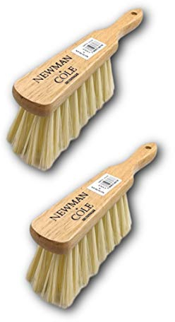 Newman & Cole Natural Wooden Hand Brushes - Choose from Hard Stiff or Soft Brush with Natural or Synthetic Bristles (2 x Soft Synthetic Hand Brush)