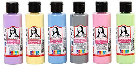 südor kırtasiye 1955 Monalisa Acrylfarben Set mit 6 Farben (Chalky) 70 ml zum Malen auf Holz Stein und Leinwand für Erwachsene Hobbymaler und Studenten
