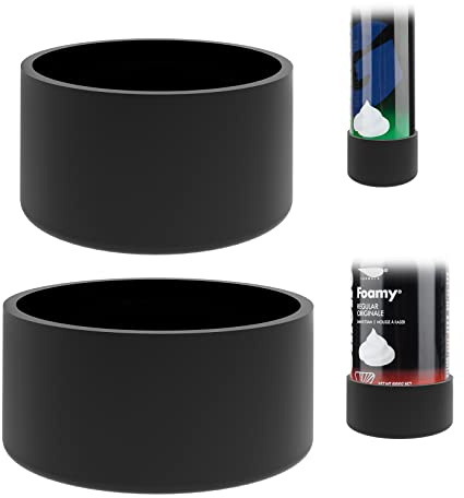 Linkidea 2 Pack Shave Gel Can No Rust Holder, Silicone Rubber Shaving Foam Bottom Rust Protector, Rust Free Holder, Compatible with Most of Shave Gel (M + L Size)
