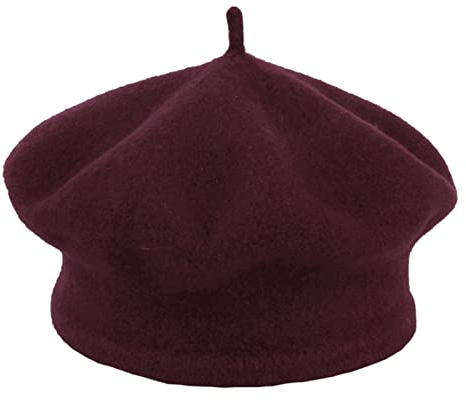 JK Home Girls Classic Vintage Wool Beret Hat - French Style Warm Solid