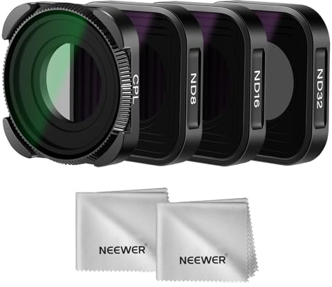 NEEWER ND Filter Set Compatible with GoPro Hero 13 12 11 10 9, 4 Pack (ND8 ND16 ND32 CPL) Multicoated HD Neutral Density Polarizer Action Camera Lens Filter Accessories Kit