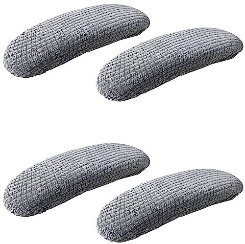 XIEHUZA 2 Pair Office Chair Armrest Covers, Office Removable Arm Rest Covering, Elastic Chair Armrest Pads, Office Seat Hand Rest Protector, Arm Covers Protectors for Home Office Chair, Dark Grey
