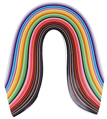 NUOBESTY 500 Tiras De Filigrana Papel De Filigrana De Bricolaje Papel De Quilling De Colores Papel De Origami Hecho a Mano Tiras De Quilling Bricolaje Filigrana De Papel Manual Colocar