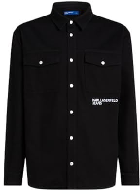 Jeans Karl Lagerfeld, Uomo, Sovracamicia, Vestibilità Rilassata, Nero, XXL