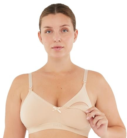 Dagi Schwangerschafts Still BH Damen Ohne Bügel, Bequemer Still BH Große Brüste, Stillen und Schlaf Bra für Frauen, Soft Maternity Nursing Bra, Mutterschaft Stillbustier, Stilloberteile D | Beige - Xl
