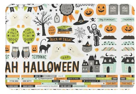 Abarty Zerbino con stampa di album di Halloween, tappetino da ingresso/garage, tappetino per ingresso patio, zerbino di benvenuto, per esterni e interni