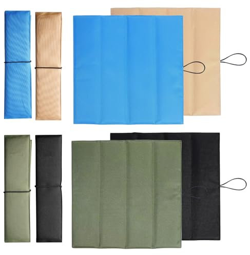 Sitzkissen Faltbar: 4 Stück Tragbare Sitzmatte, Outdoor Sitzkissen, für Picknick, Camping (Schwarz, Blau, Weiß, Grün)