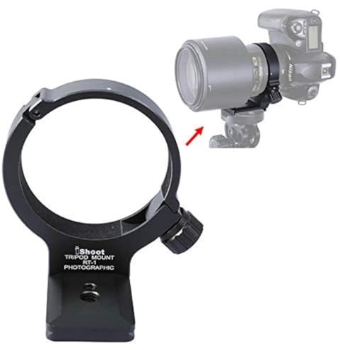 iShoot Collare per obiettivo Anello di montaggio per treppiede compatibile con Nikon RT-1 Nikkor AF-S 300mm F/4E PF ED VR & AF-S 70-200mm F/4G ED VR, Porta Staffa di Supporto Lenti Arca Fit Piastra