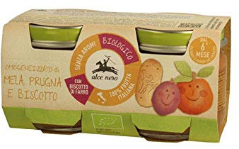 6X 80GR ALCE NERO OMOGENEIZZATO MELA PRUGNE